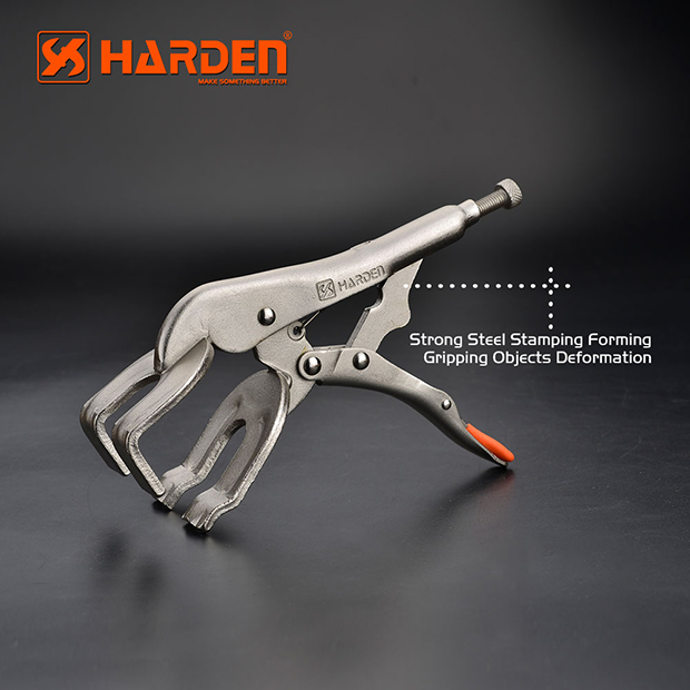 Picture of Harden 10'' Non-slip Handle Lock Grip Welding Wrench Clamp Curved Jaw Welding Locking Pliers Model 560632