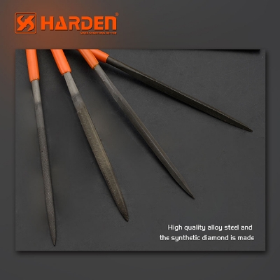 Picture of Harden 5Pcs Needle Files Set Professional 185mm Multipurpose High Hardness Needle Files T12 Alloy Steel Model: 610621
