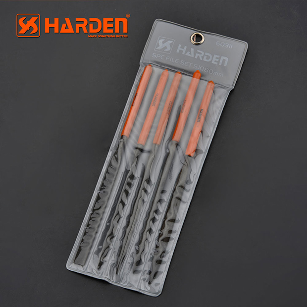Picture of Harden 5Pcs Needle Files Set Professional 185mm Multipurpose High Hardness Needle Files T12 Alloy Steel Model: 610621