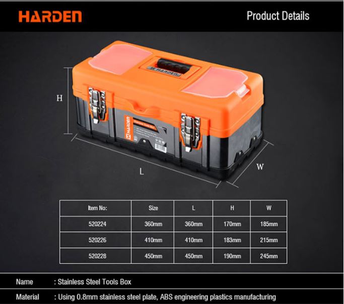 Picture of Harden 15" Professional Steel & ABS Tools Box ( 360x170x185mm) 520224