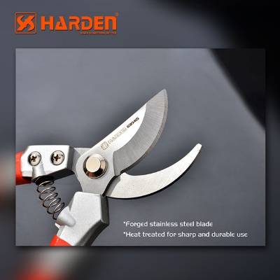Picture of Harden 8" Garden Pruner With Zinc Alloy Handle Stainless Steel Professional Fruit Shears Trim Horticulture Stainless Steel Pruner Garden Scissor Tools Anvil Branch Shear Orchard Pruning Shears 630415