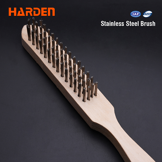 Picture of Harden Stainless steel wire brush With Wooden Handle 611554