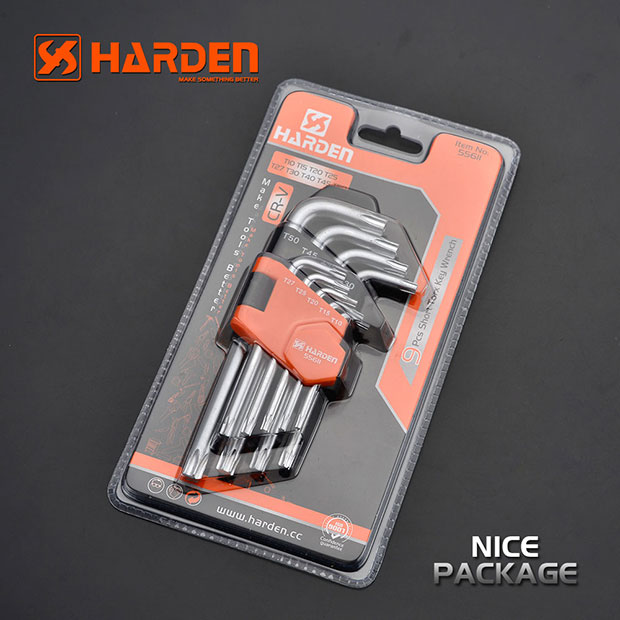 Picture of Harden 9Pcs Short Trox Key Wrench Professional 540601