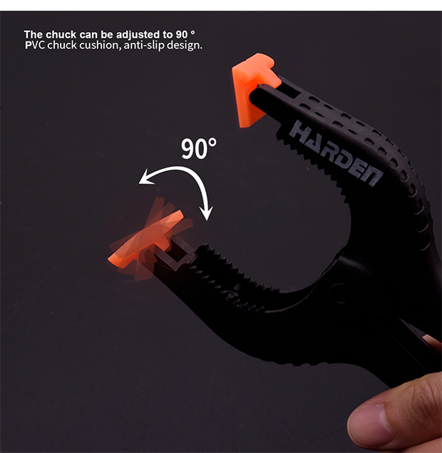 Picture of Harden 4" Spring Clamp 6Pcs Set, nylon-fiberglass body, adjustable clamp jaws & non-slip handle 600354.