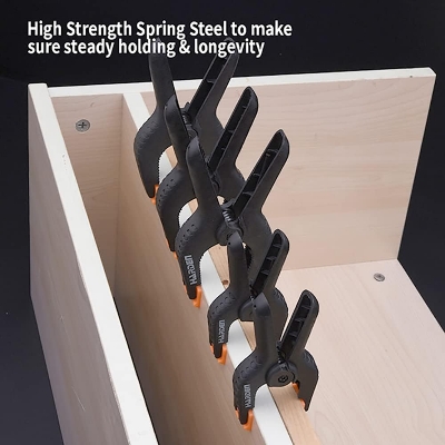 Picture of Harden 4" Spring Clamp 6Pcs Set, nylon-fiberglass body, adjustable clamp jaws & non-slip handle 600354.