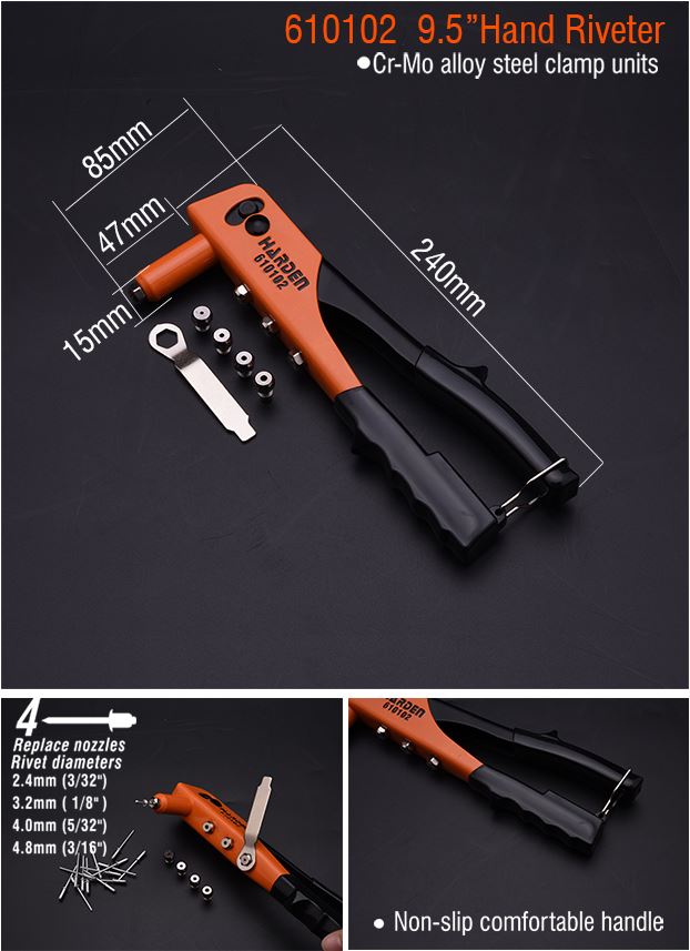Picture of Harden 9.5" Hand Riveter Heavy Duty Manual Pruning Tool Alloy Steel Hand Riveter 610102
