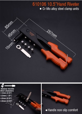 Picture of Harden 10.5" Hand Riveter Heavy Duty Professional  Hand Riveter 610106