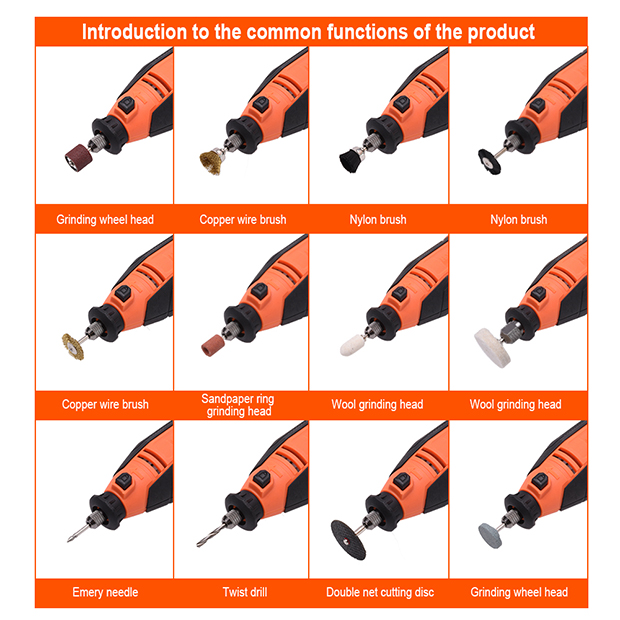 Picture of Harden 230W 211Pcs Rotary Grinder Set, Hand Power Small Mini Grinder Kit Portable Hobby Rotary Electric Grinder Tool Set 752912