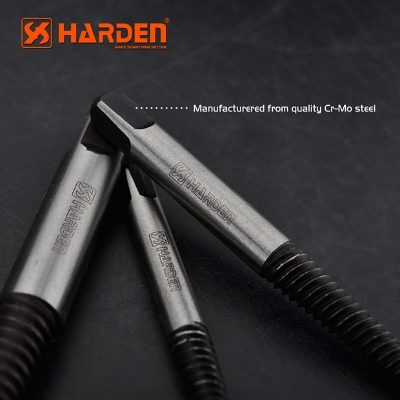 Picture of Harden 5Pcs Cr-Mo steel coarse wire broken wire extractor fine thread tap broken screw extractor set 610555