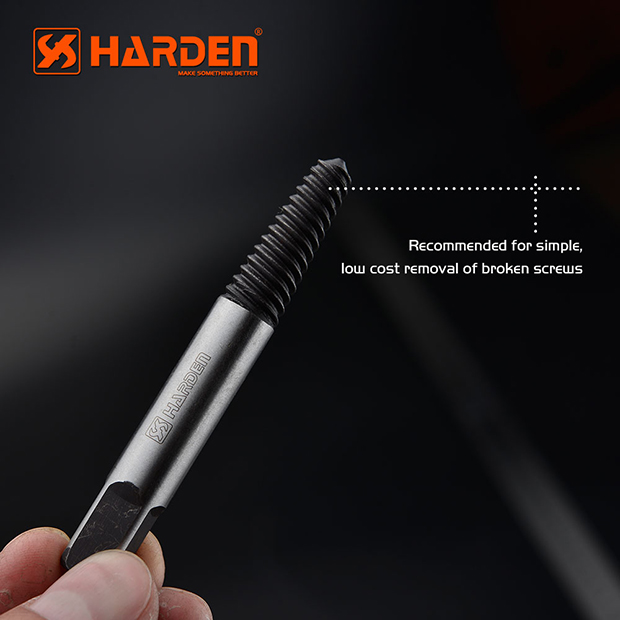 Picture of Harden 5Pcs Cr-Mo steel coarse wire broken wire extractor fine thread tap broken screw extractor set 610555