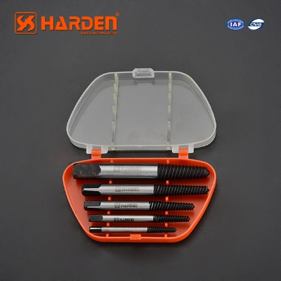 Picture of Harden 5Pcs Cr-Mo steel coarse wire broken wire extractor fine thread tap broken screw extractor set 610555