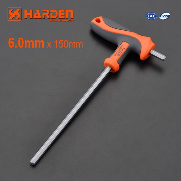 Picture of Harden 6.0mm T Handle Allen Hex Key (6.0x150mm) Chrome Vanadium Steel spanner set Inner Hexagon Wrench Hand Tool Spanner 540716