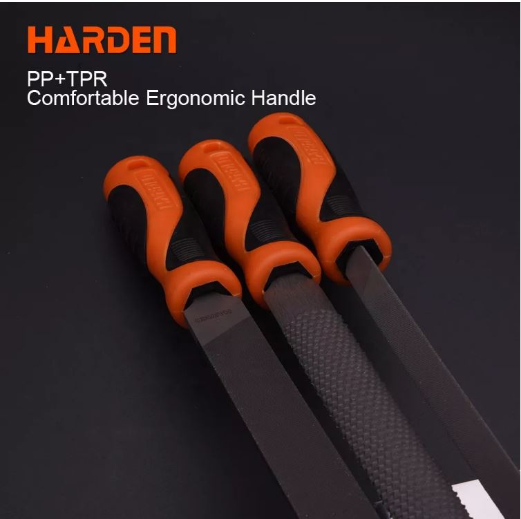 Picture of Harden 5Pcs file set 8" (200mm) with Rubber Grip ( Triangular, Square, Round, Half Round and Flat ) Files 610631