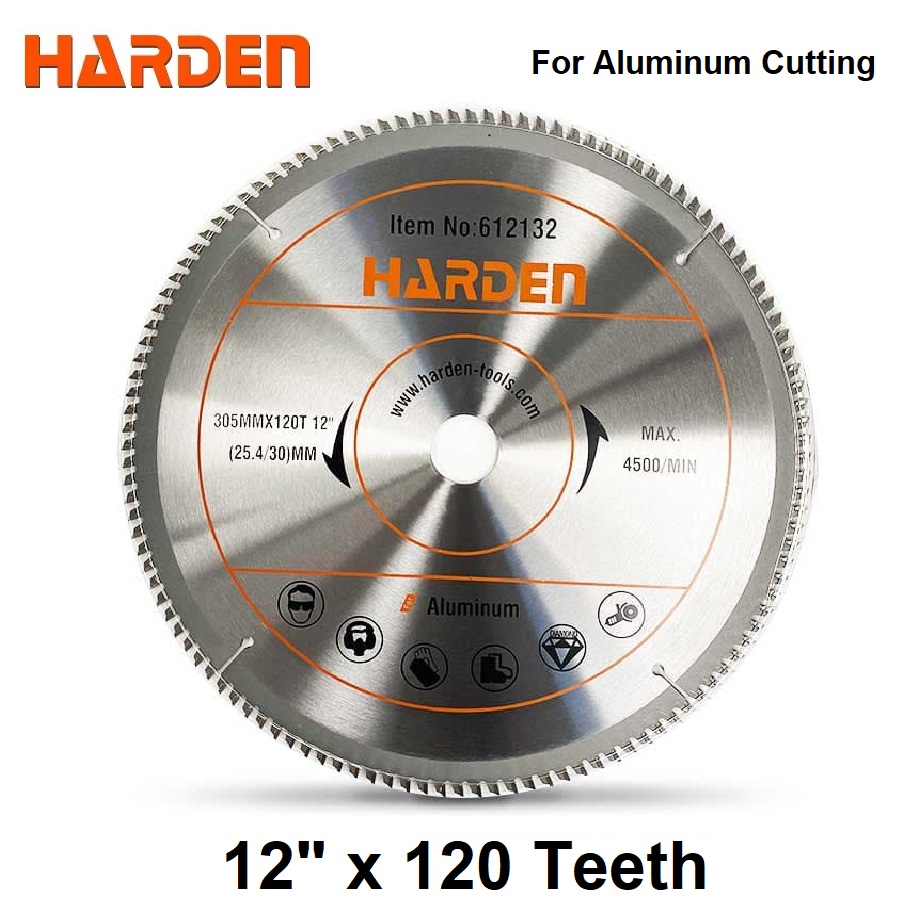 Picture of HARDEN T.C.T Circular Saw Blade For Aluminum Cutting, Available in 2 sizes: 10"x120Teeth / 12"x120Teeth, TCT Saw Blade , Use Blade Saw Blade Tungsten Carbide Tipped, Model: 612152 / 612132