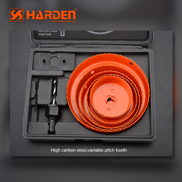Picture of Harden 8Pcs Hole Saw Kits For Wood, High Carbon Steel Professional 610545
