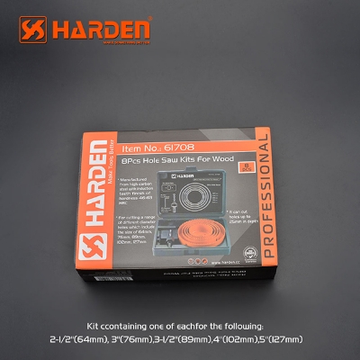 Picture of Harden 8Pcs Hole Saw Kits For Wood, High Carbon Steel Professional 610545