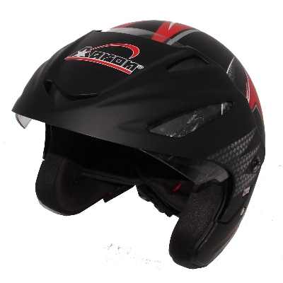 Picture of Aaron Apex Decor Open Face Helmet Black Red for Men Women