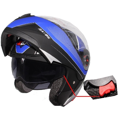 Picture of XBK-961 Full Face Flip up  Helmet for Men -Black Blue