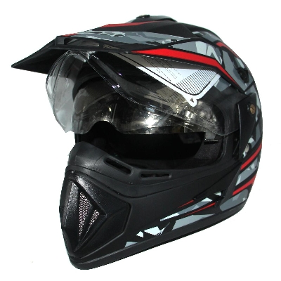 Picture of Vega Off Road CamoFull Face Helmet Dull Black and Red