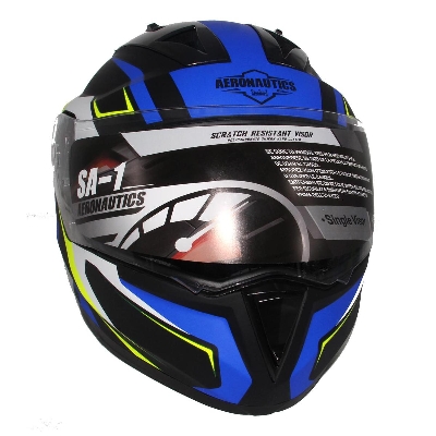 Picture of SA-1 AVIATE FULL FACE HELMET-MAT BLACK WITH BLUE