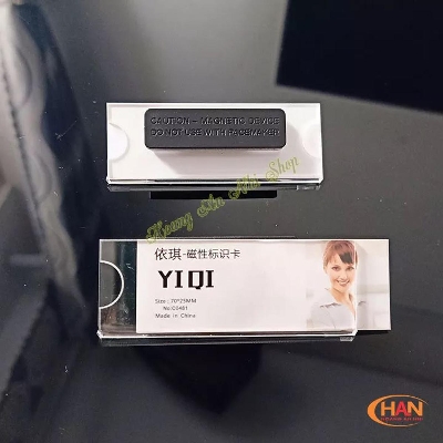 Picture of Acrylic Chest Card Magnet Custom Name Badge Tag