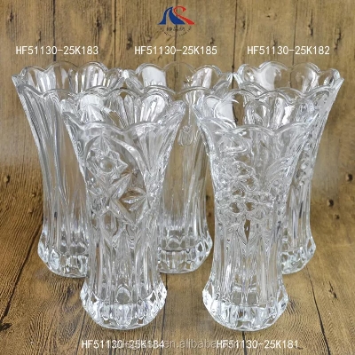 Picture of 7.5 inch Modern Home Garden Crystal lead free Transparent flower Glass Vase wedding table decoration