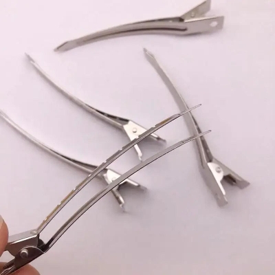 Picture of 12pcs metal duck bill alligator hairdresser hair cutting pins sectioning clips hairpins for bow hair clips