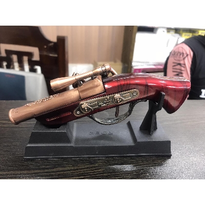 Picture of Creative Retro Butane Torch Lighters Metal Toy Models Pink Flame Lighters