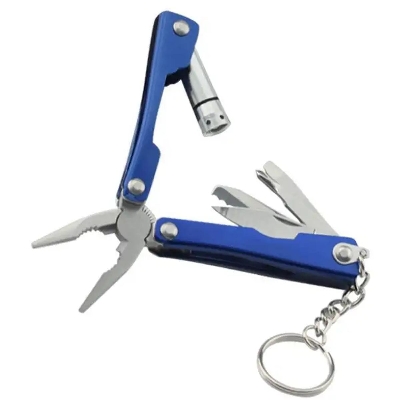 Picture of Stainless Steel Multi Hand Tool Pliers With Flashlight Wire Crimper Cutter Pocket Hand Tool Pliers