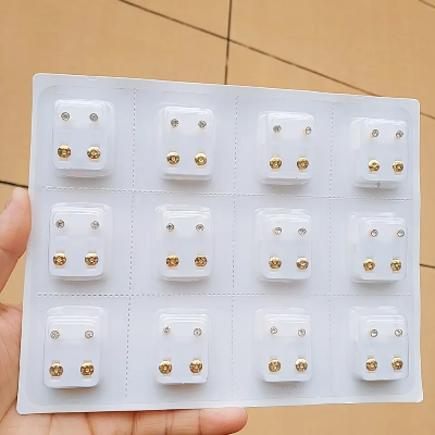 Picture of 12 Pairs set Ear Piercing Special Ear Studs Surgical Steel Stopper Earrings Medical Piercing Gun