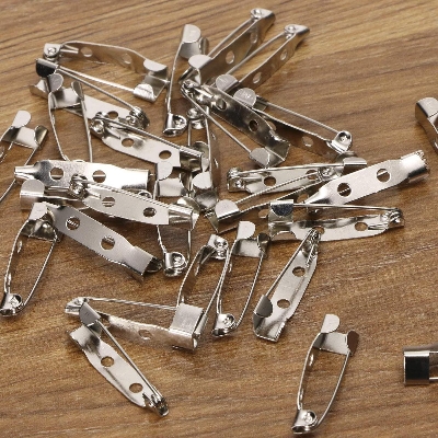 Picture of 12pcs Brooch Clip Base Pins Safety Pins Brooch Settings Blank Base for DIY Jewelry Making Supplies