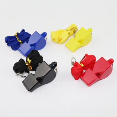 Picture of Plastic Whistle Referee Whistles with Lanyard for Sports
