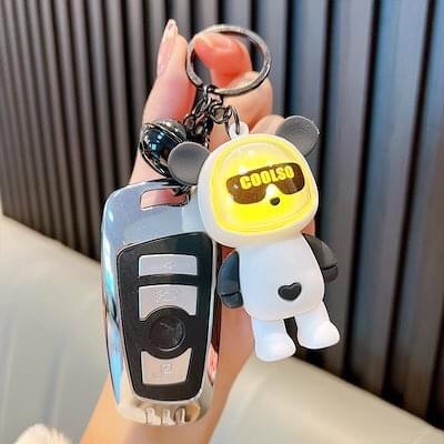 Picture of 1 Pcs LED Bear Keychain Light-Up Night Light Charm Keychain for Students backpack bag