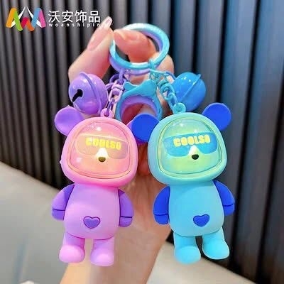 Picture of 1 Pcs LED Bear Keychain Light-Up Night Light Charm Keychain for Students backpack bag
