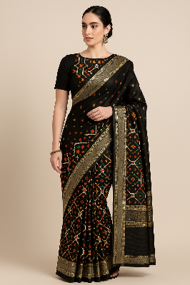Picture of Stylish & Glorious Printed Silk Saree With Blouse Piece - MN-707