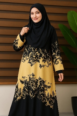 Picture of abaya borka (White Dgital Print) (No Hijab Only Borka) Dubai Cherry stylish party borka fashion collection Fashionable khimar Lycra borka for Women D-2