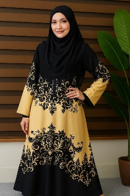 Picture of abaya borka (White Dgital Print) (No Hijab Only Borka) Dubai Cherry stylish party borka fashion collection Fashionable khimar Lycra borka for Women D-2