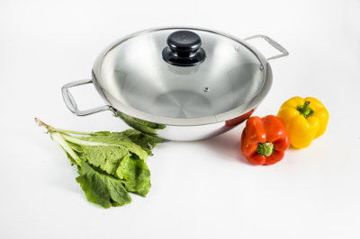 Buy Induction 3 Layer Wok With Glass Lid & SS Handle 32 cm at Best Price In Bangladesh