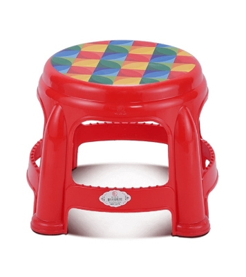 Round Short Stool Red 