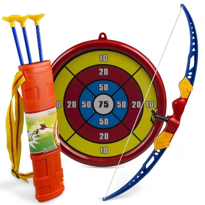 Picture of Bow and Arrow for Kids - Leser Light & 13-inch Archery Bow with 3 Suction Cups Arrows, Target, and Quiver - Practice Outdoor Toys for Children(BIG SIZE)