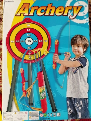 Picture of Bow and Arrow for Kids - Leser Light & 13-inch Archery Bow with 3 Suction Cups Arrows, Target, and Quiver - Practice Outdoor Toys for Children(BIG SIZE)