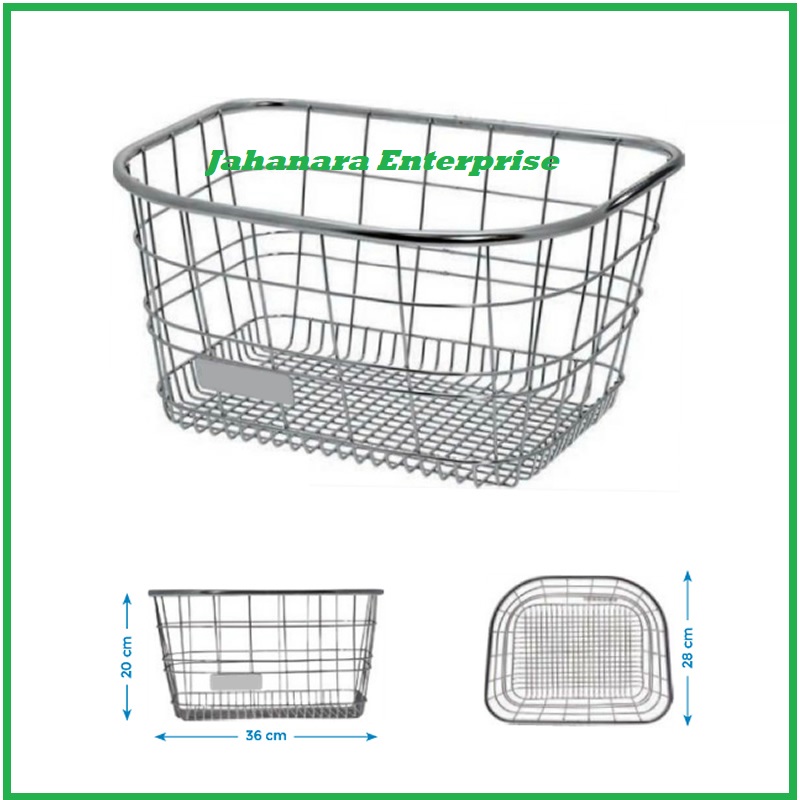 Picture of Bicycle Basket Steel Silver colour (Made in China) Bicycle Accessories