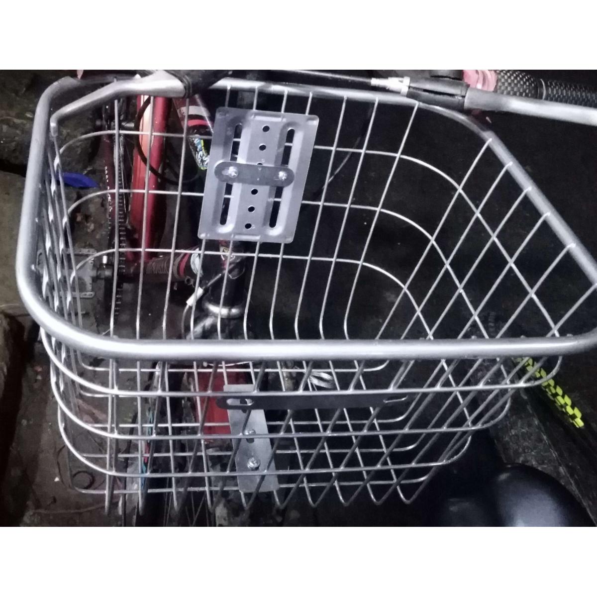 Picture of Bicycle Basket Steel Silver colour (Made in China) Bicycle Accessories
