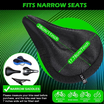 Picture of Gel Bike Seat Cover- Extra Soft Gel Bicycle Seat - Bike Saddle Cushion with Water&Dust Resistant Cover