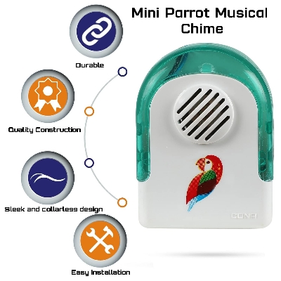 Picture of PMcona Mini Parrot Melody Tune Alert Door bell for home | Parrot Door bell for home Wired
