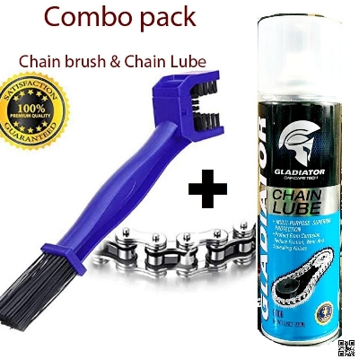 Picture of Gladiator Chain Lube And Brush Combo, Chain Cleaner and Lubricant, Motorcycle Chain Lube Oil, Bike Cycle Chain Lube Oil,