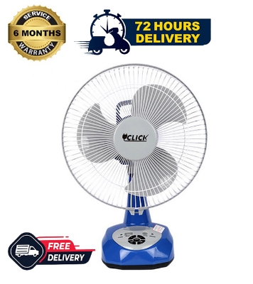 Buy Click Rechargeable Table Fan 12'' Blue With USB Charger  Online at Best Price