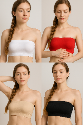 Picture of Tube bra women wearing stepless bra sana body bra