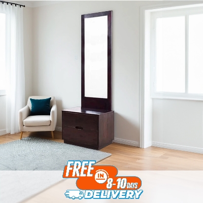 Picture of RK MDF Stylish Single Dressing Table for Small Space Walnut Finish Size: H67X L18X D12