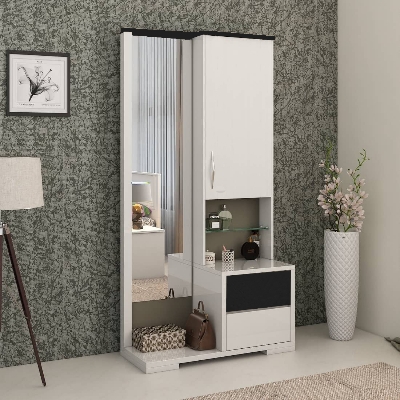 Picture of RK White Dressing Table With Shelves and Drawers